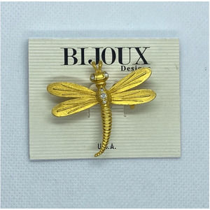 Bijoux Designs Brand New with Tags Gold Dragonfly Brooch in Original Packaging!